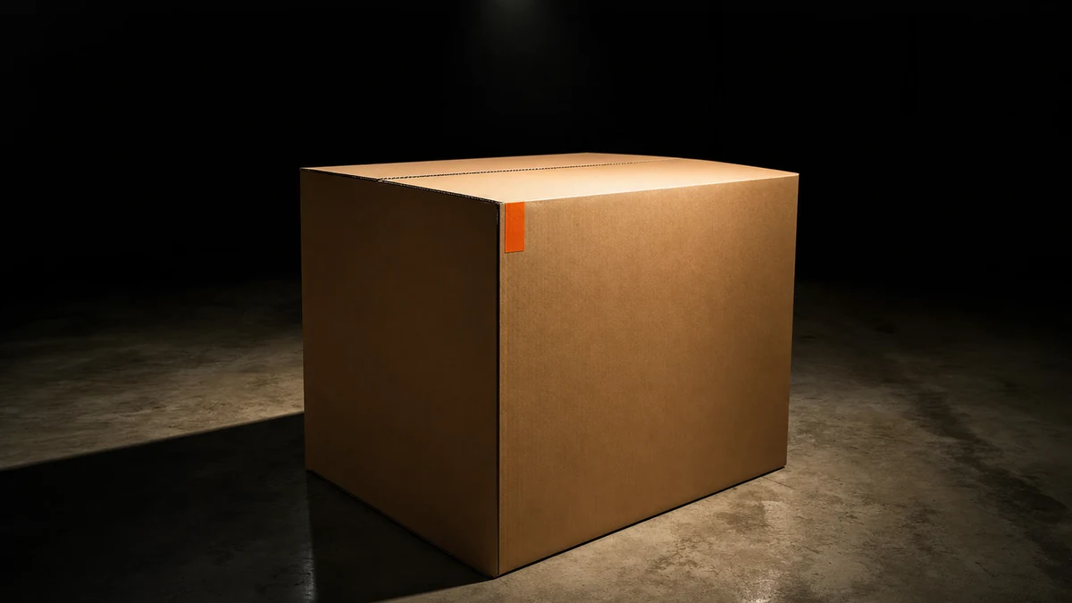 Caja de cartón corrugado de gran formato en la línea de producción
